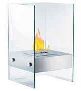 Carlo Milano NC1642-944 Dekofeuer: Bio-Ethanol Deko-Feuer im Glaswürfel-Look