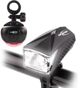 ANSMANN 1600-0105 Fahrradlicht LED Beleuchtungsset mit Frontlicht & Rücklicht